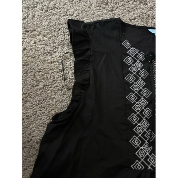 Draper James RSVP Black Embroidered Flutter Sleeve Top Plus Size XXL Career - Picture 4 of 14